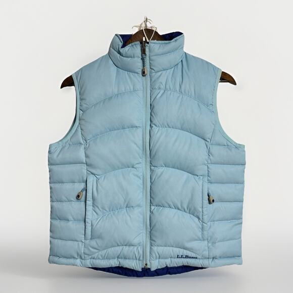 L.L. Bean Jackets & Blazers - L.L.Bean Royal & Light Blue Reversible Goose Down Puffer Vest – Women’s Small